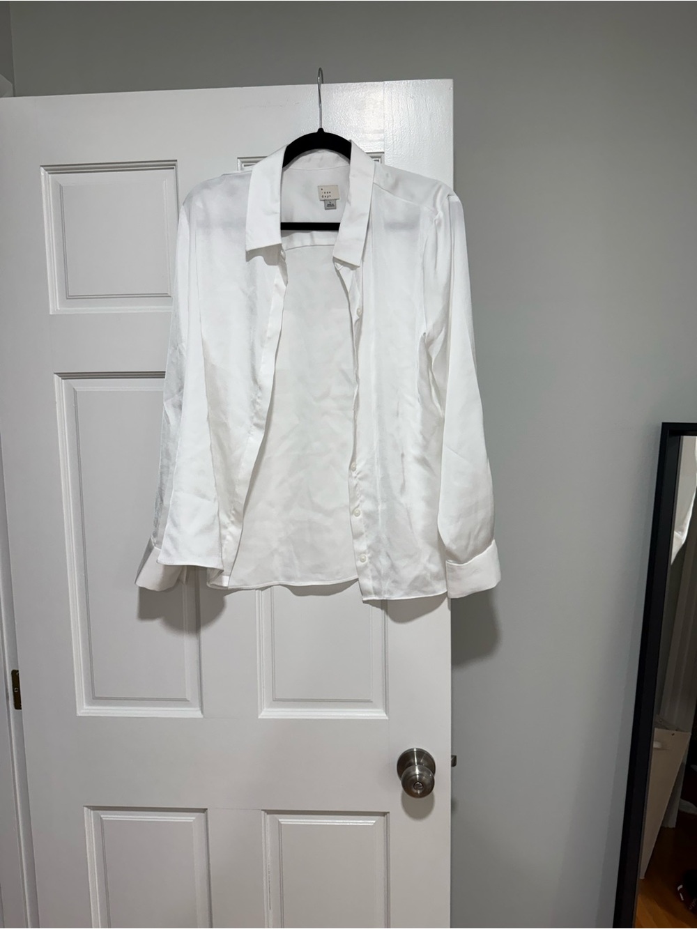 a new day White Satin Button-Down Shirt